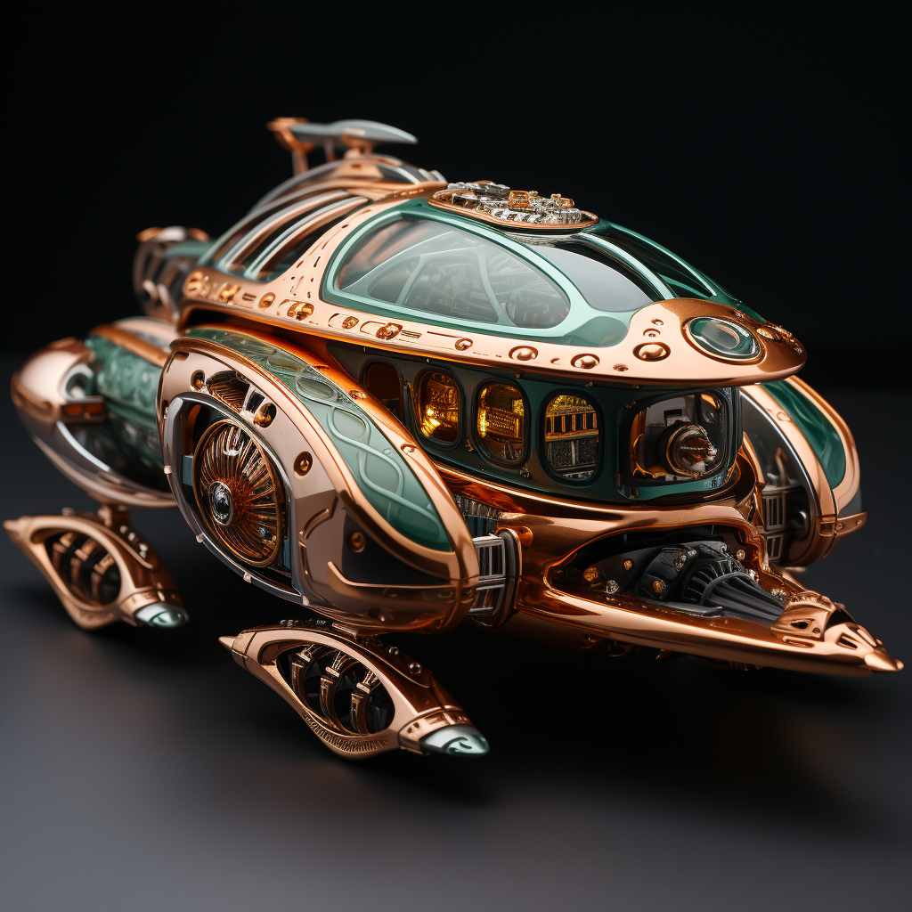 Bronze-Gold Space Ship Design