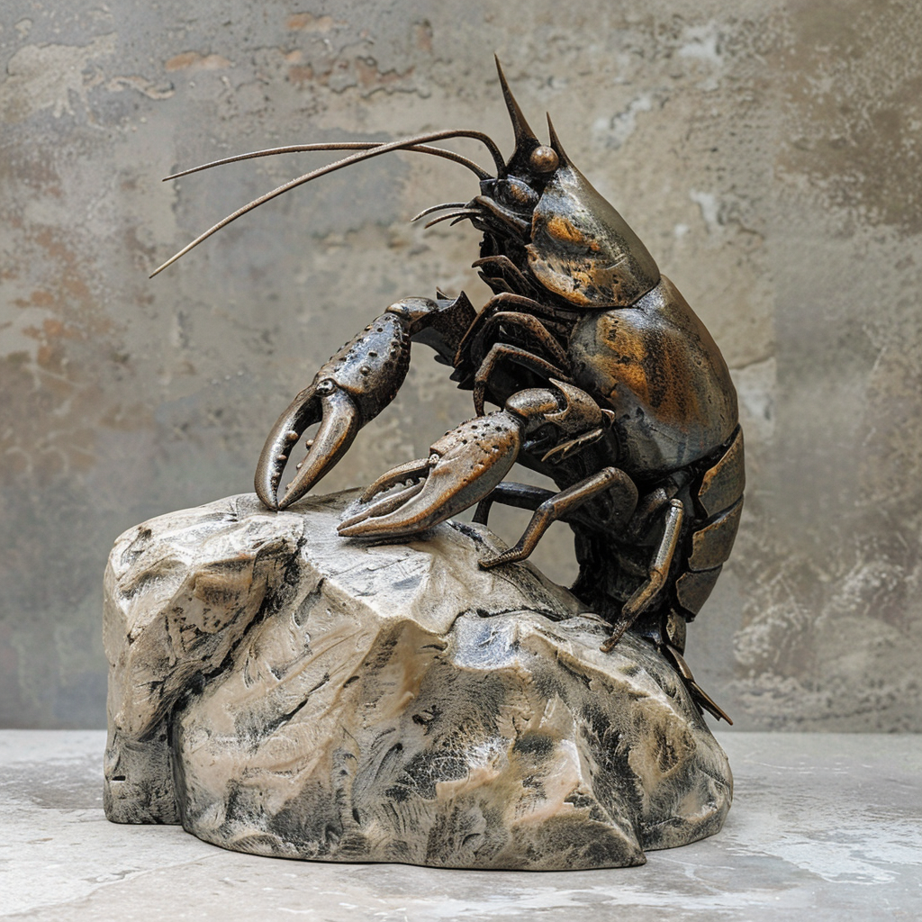 Bronze Crayfish Sculpture Mountain Whistles