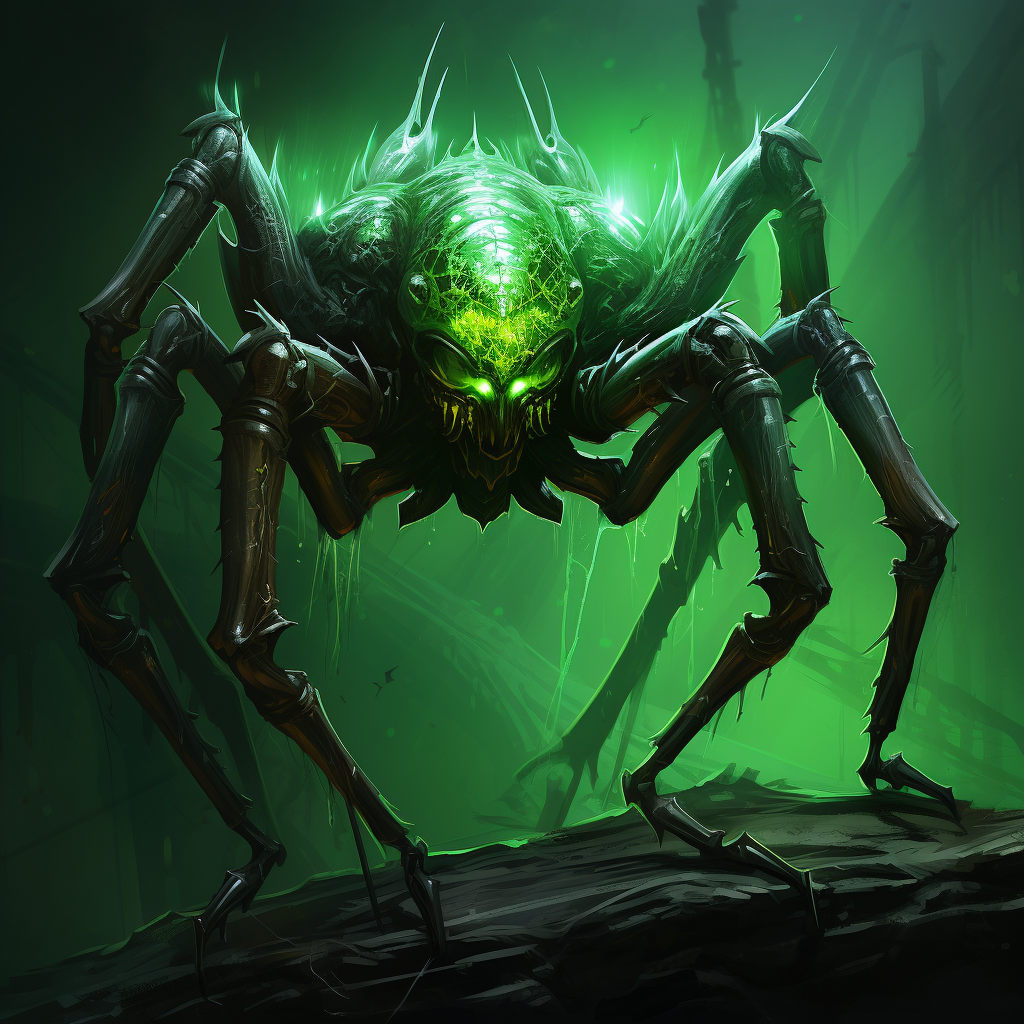 Brooding Venomous Spider Dinosaur Image