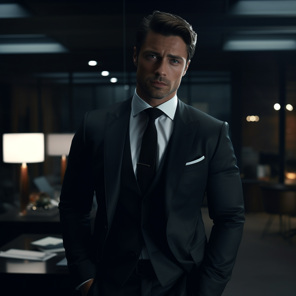 Handsome businessman in luxury office