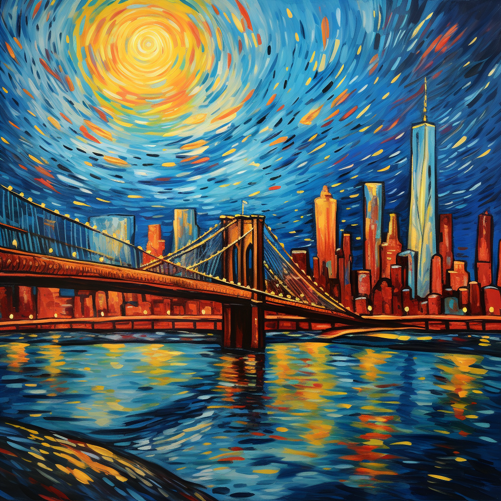 Van Gogh-inspired Brooklyn Bridge painting