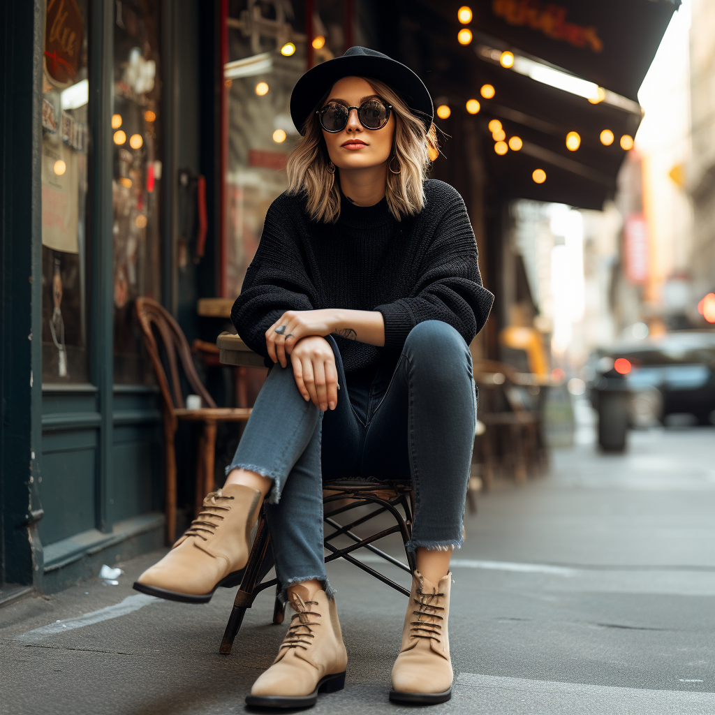 Cute girl in Brooklyn style fashion