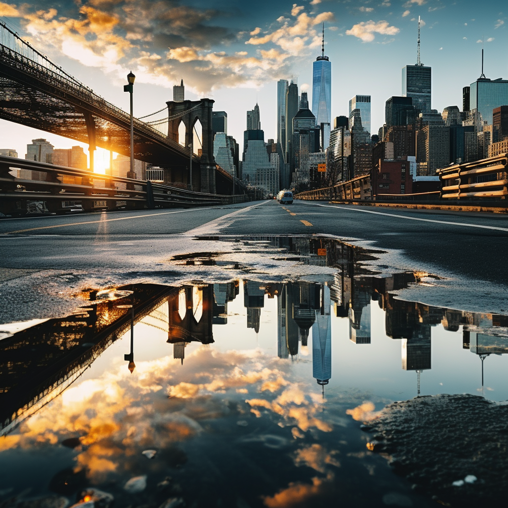 Stunning view of the Brooklyn Bridge and cityscape