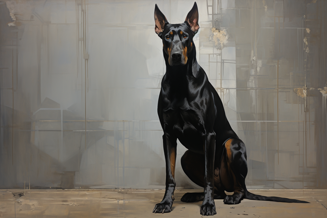 Brown & Black Doberman Pinscher Art