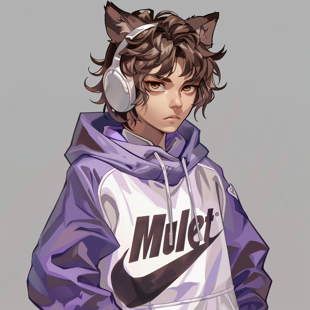 Boy in Purple Nike Wolf Hoodie