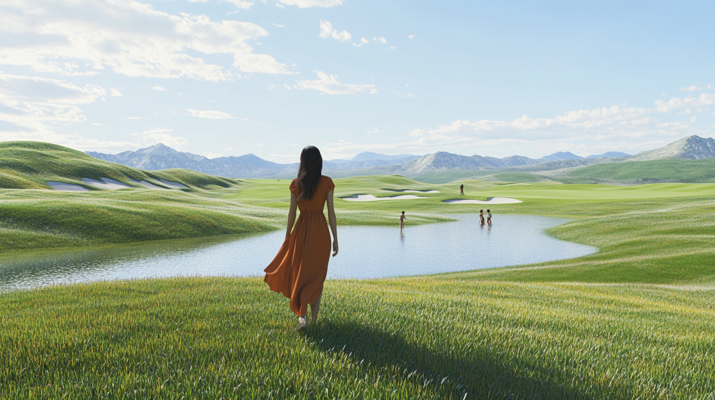 Woman in Long Dress Outdoors