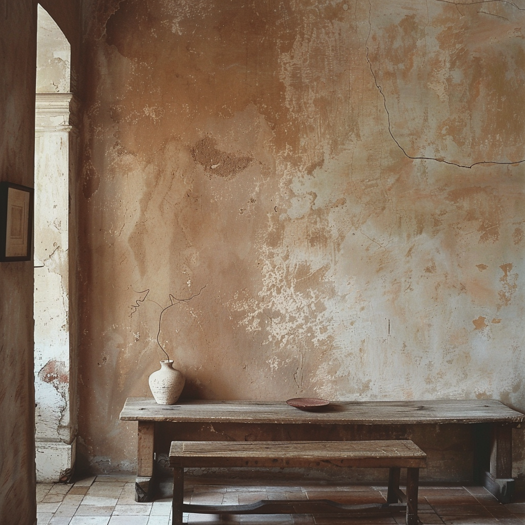 brown limewash walls photo