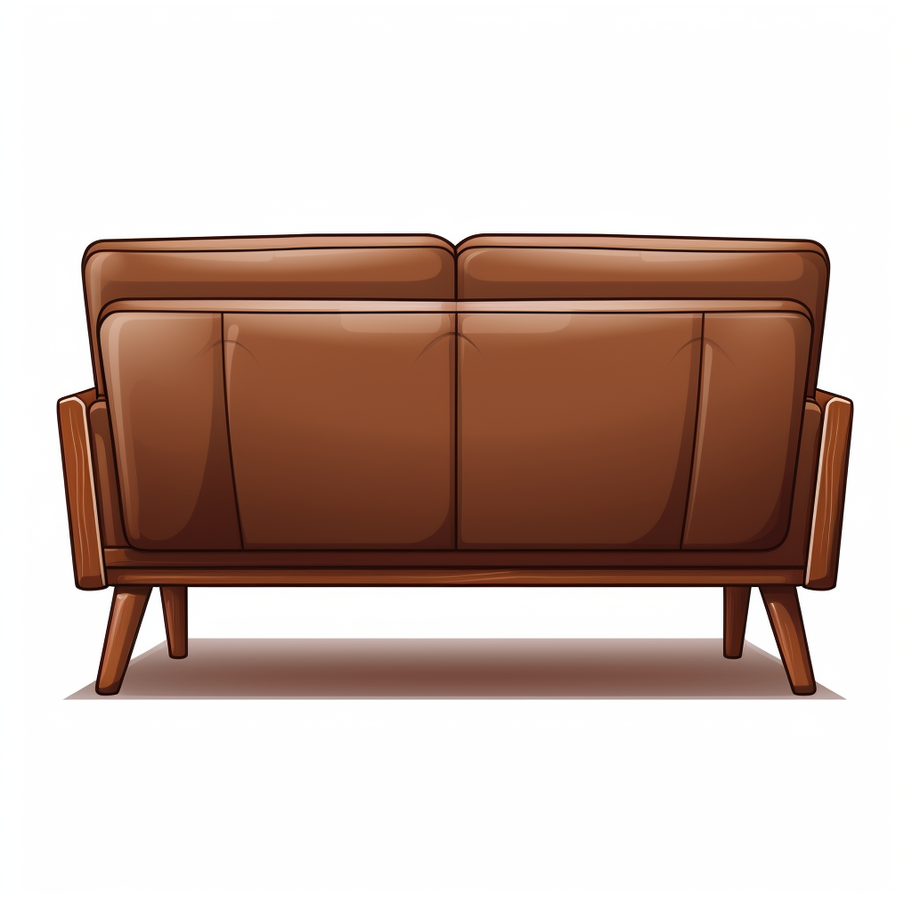 Back view of brown sofa