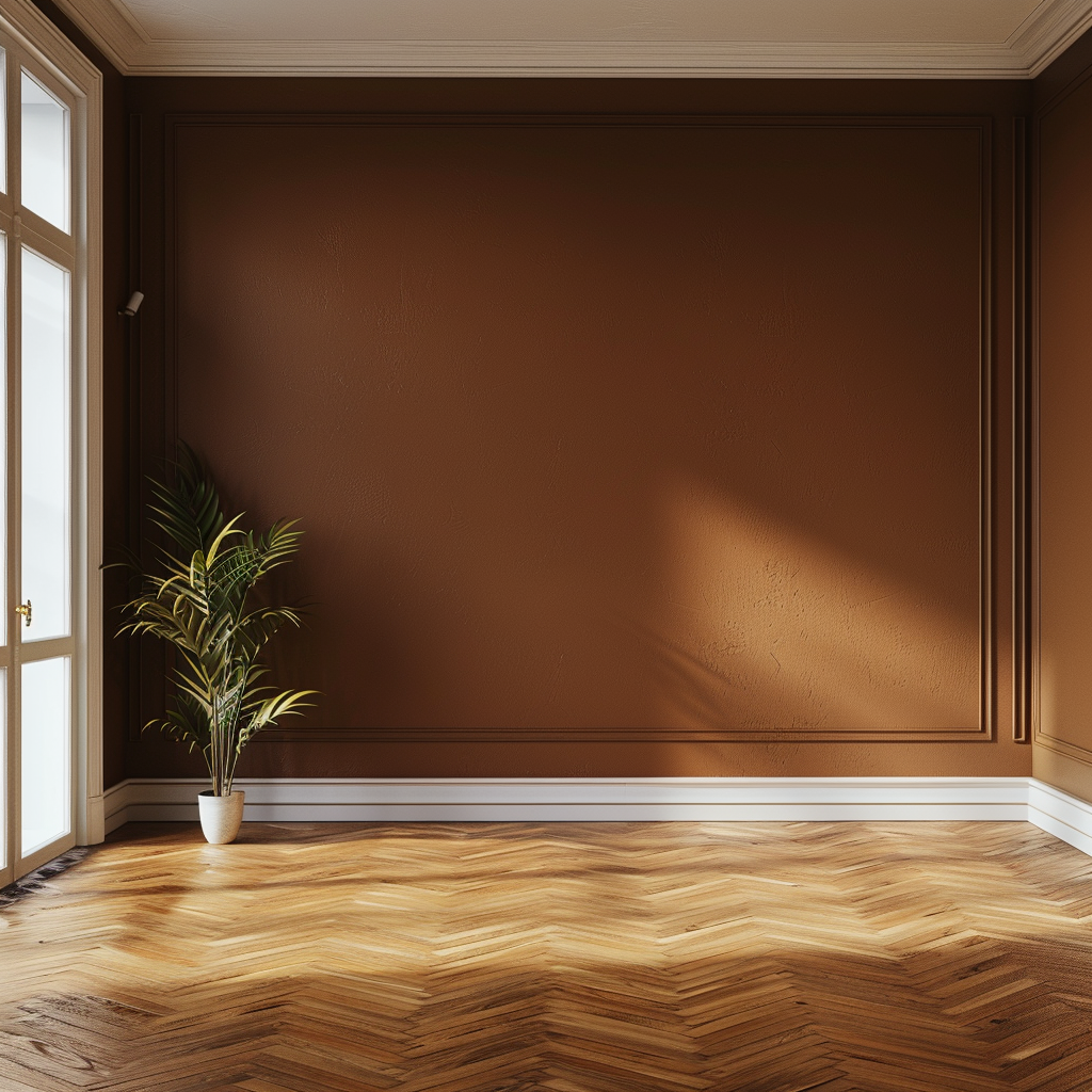 Empty brown room wall