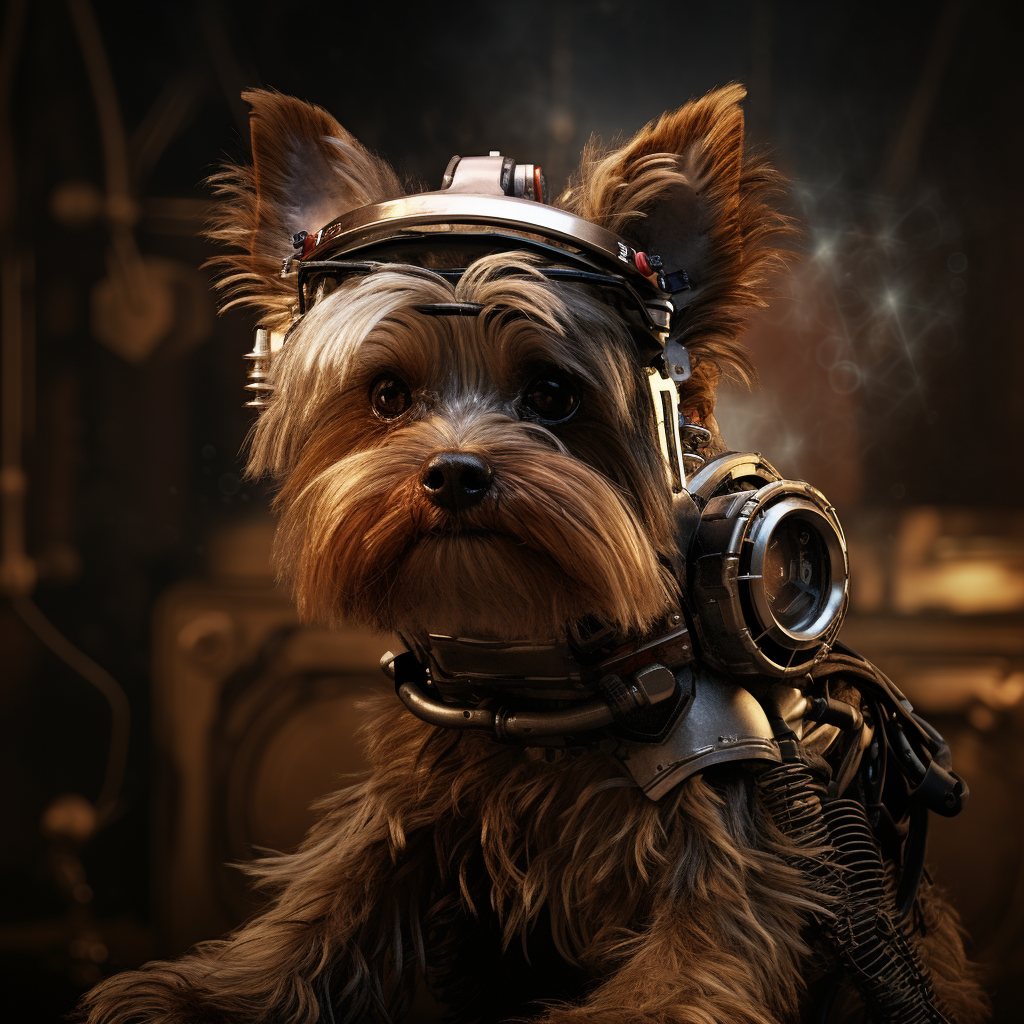 Brown Yorkie AI Robot