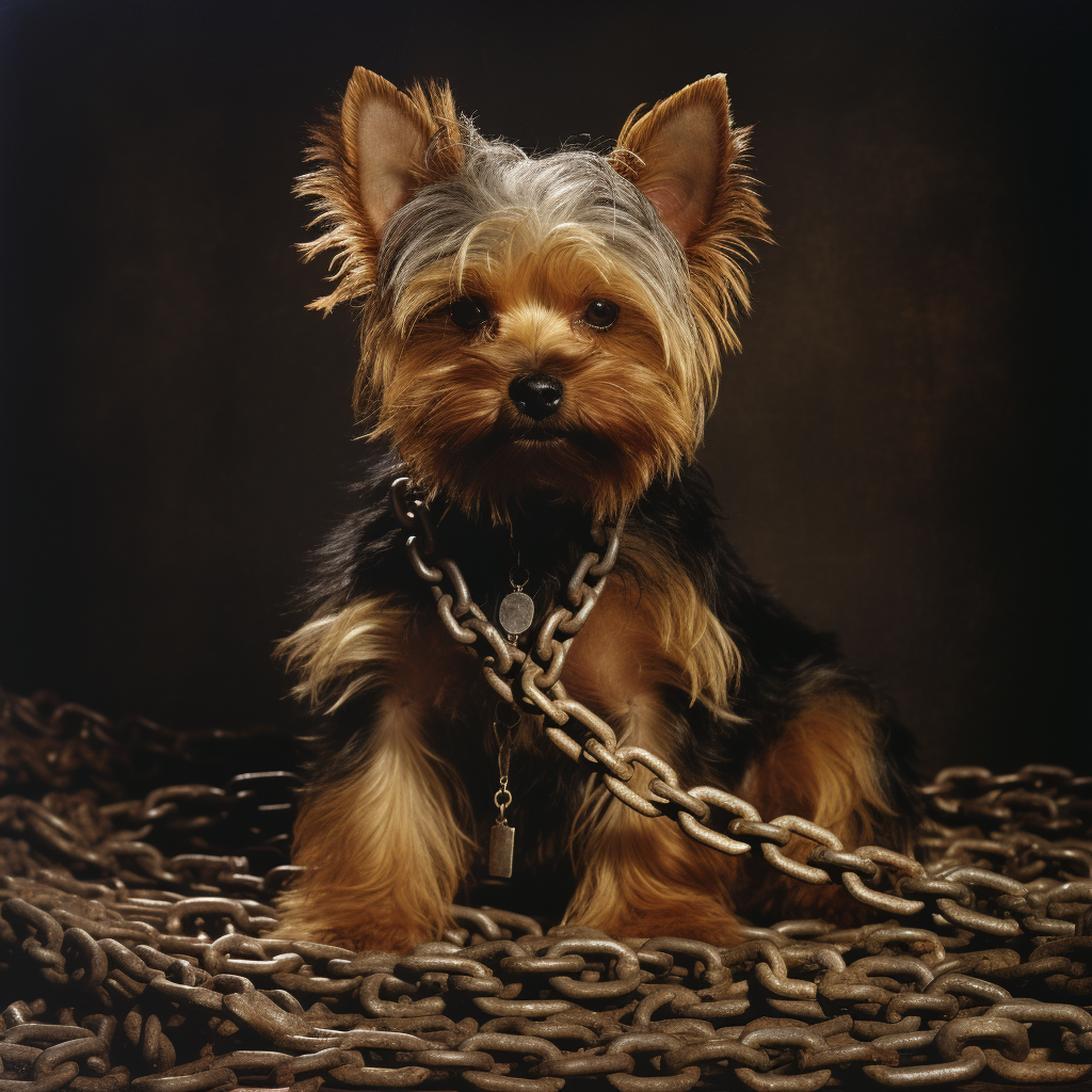 Brown Yorkie in Chains 1970s