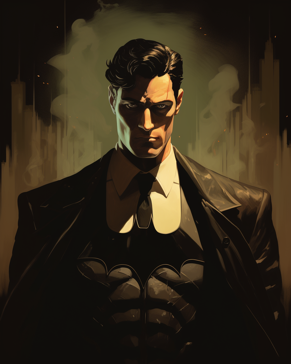 Bruce Wayne unmasked Mignola style