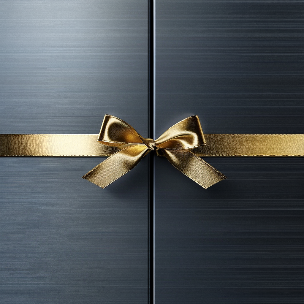 Close up brushed steel door ribbon