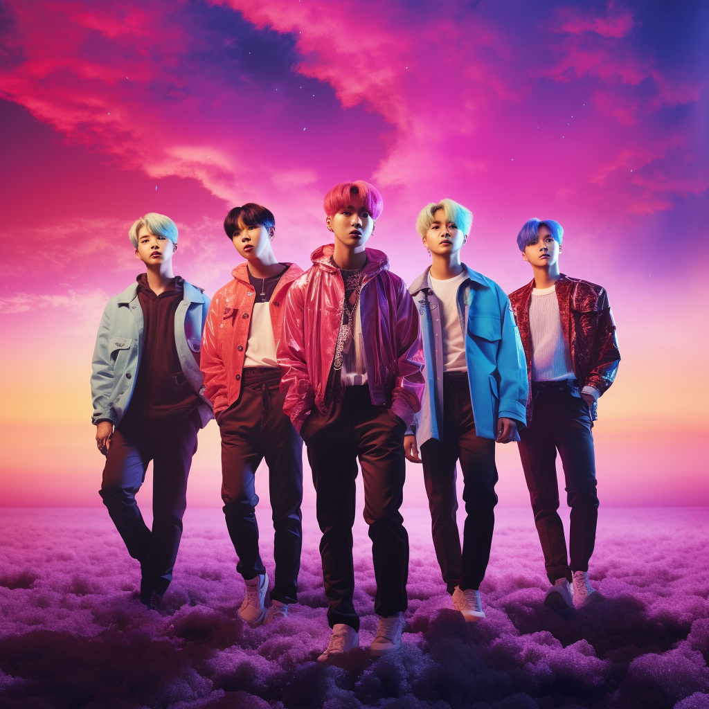 Colorful BTS Kpop Playlist Cover