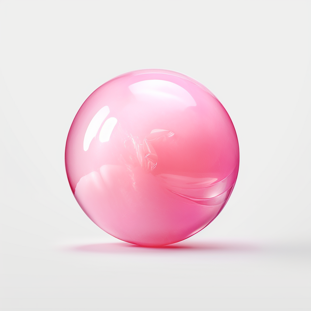 Realistic Bubblegum Candy on White Background