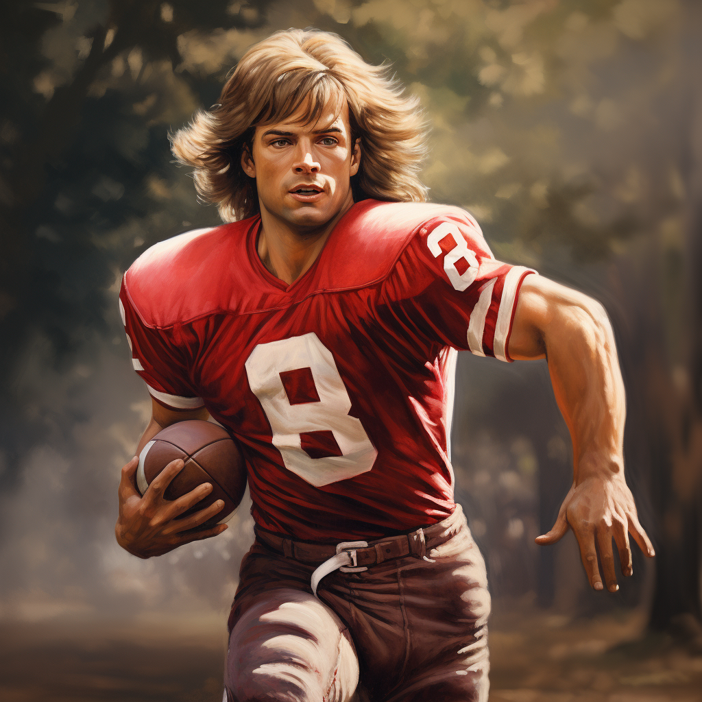 Bucky Barnes playing football for Alabama