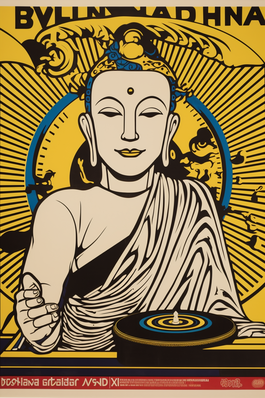 Buddha DJing Movie Poster Artwork