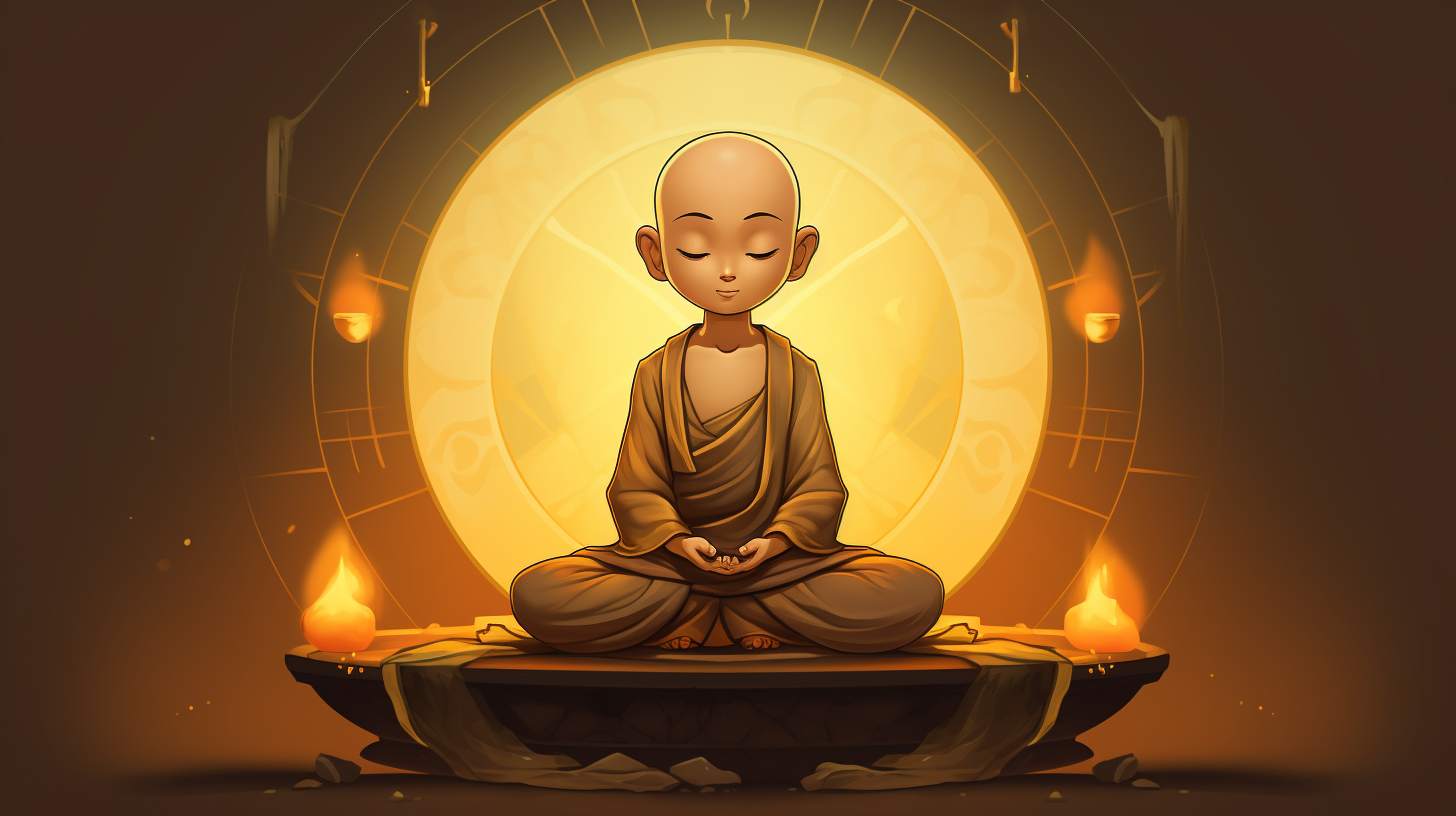 Cartoon Buddha Meditating Image