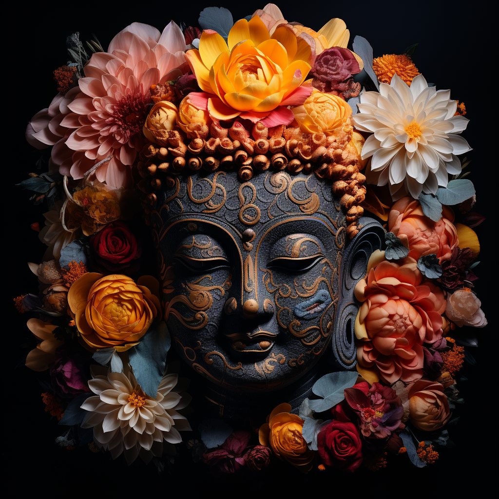 Floral Buddha Face Art