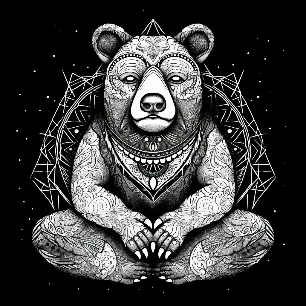 Buddhist Bear T-Shirt Design