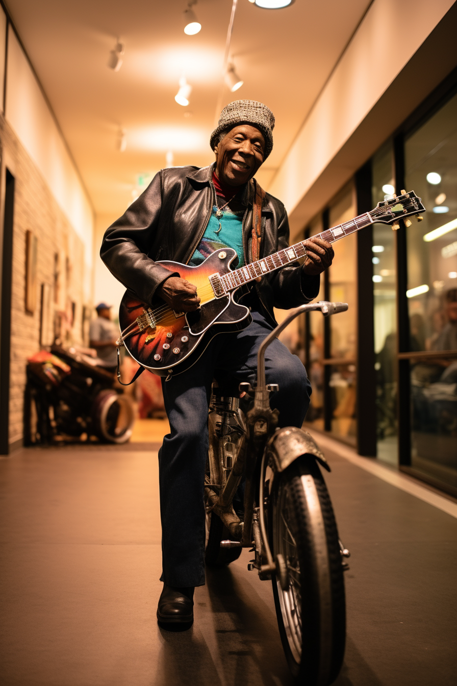 Buddy Guy riding Harley in New York