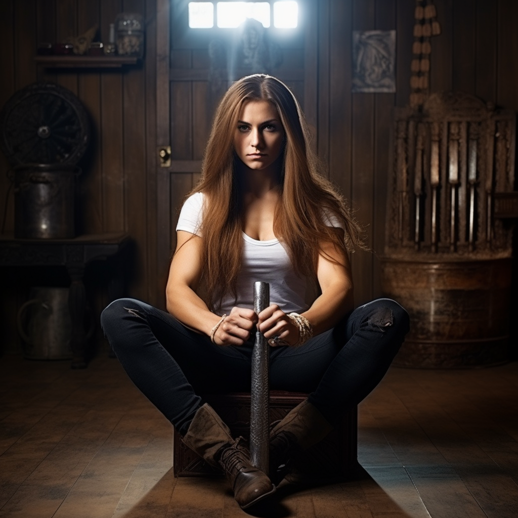 Beautiful woman brushing long hair