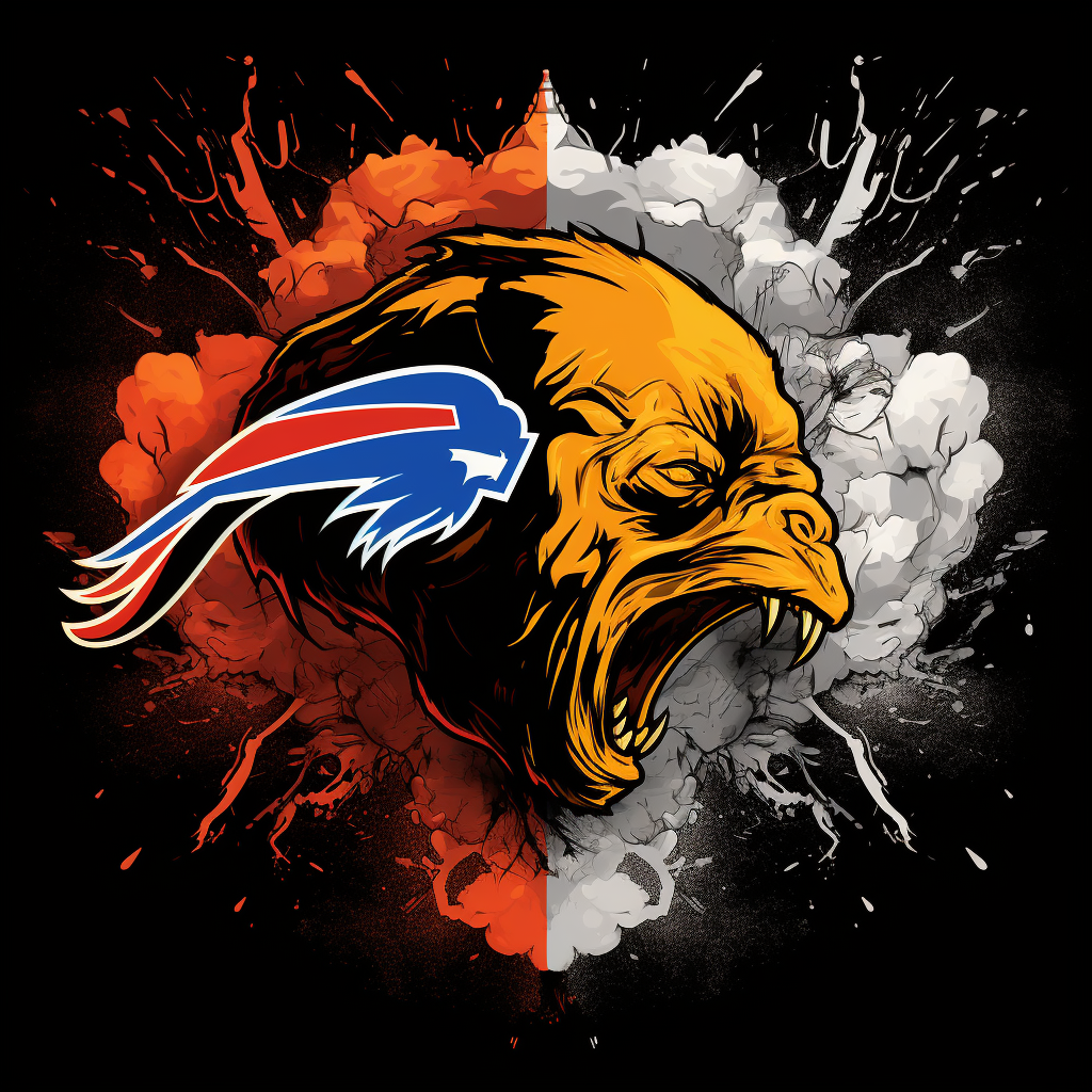 Buffalo Bills smashing Pittsburgh Steelers logo