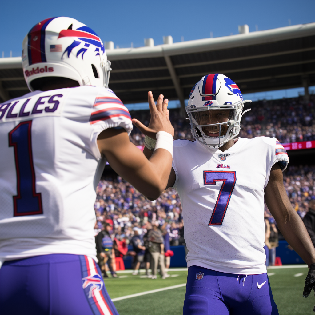 Buffalo Bills Players Celebrating Touchdown