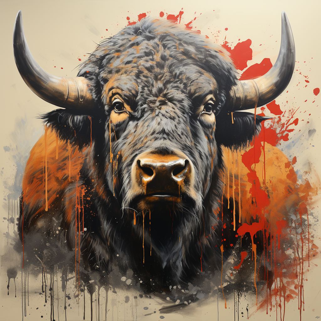 Buffalo in Shepard Fairey Style Painting