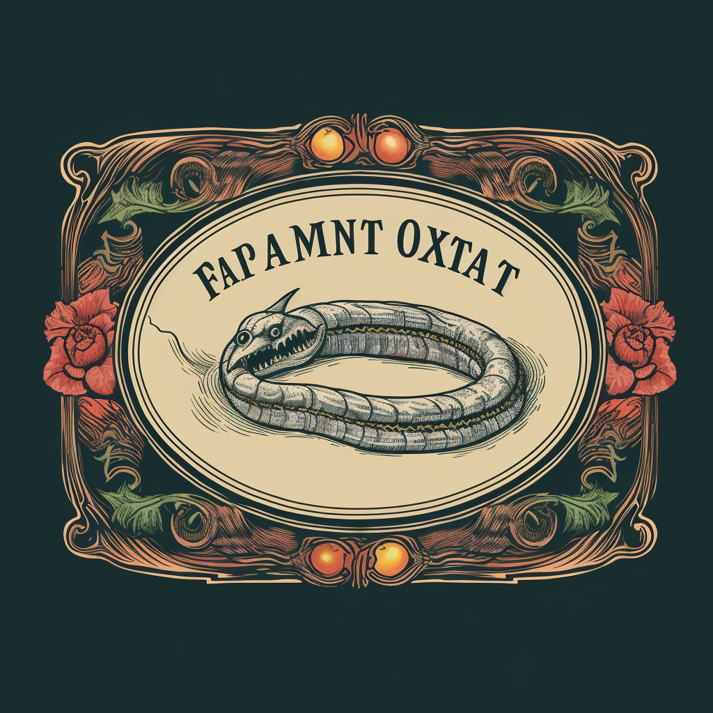 Blank buffet food label with moon and snake tattoo design