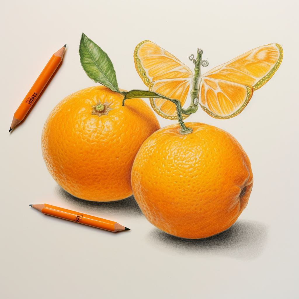 Two tangerines, one bug-eaten