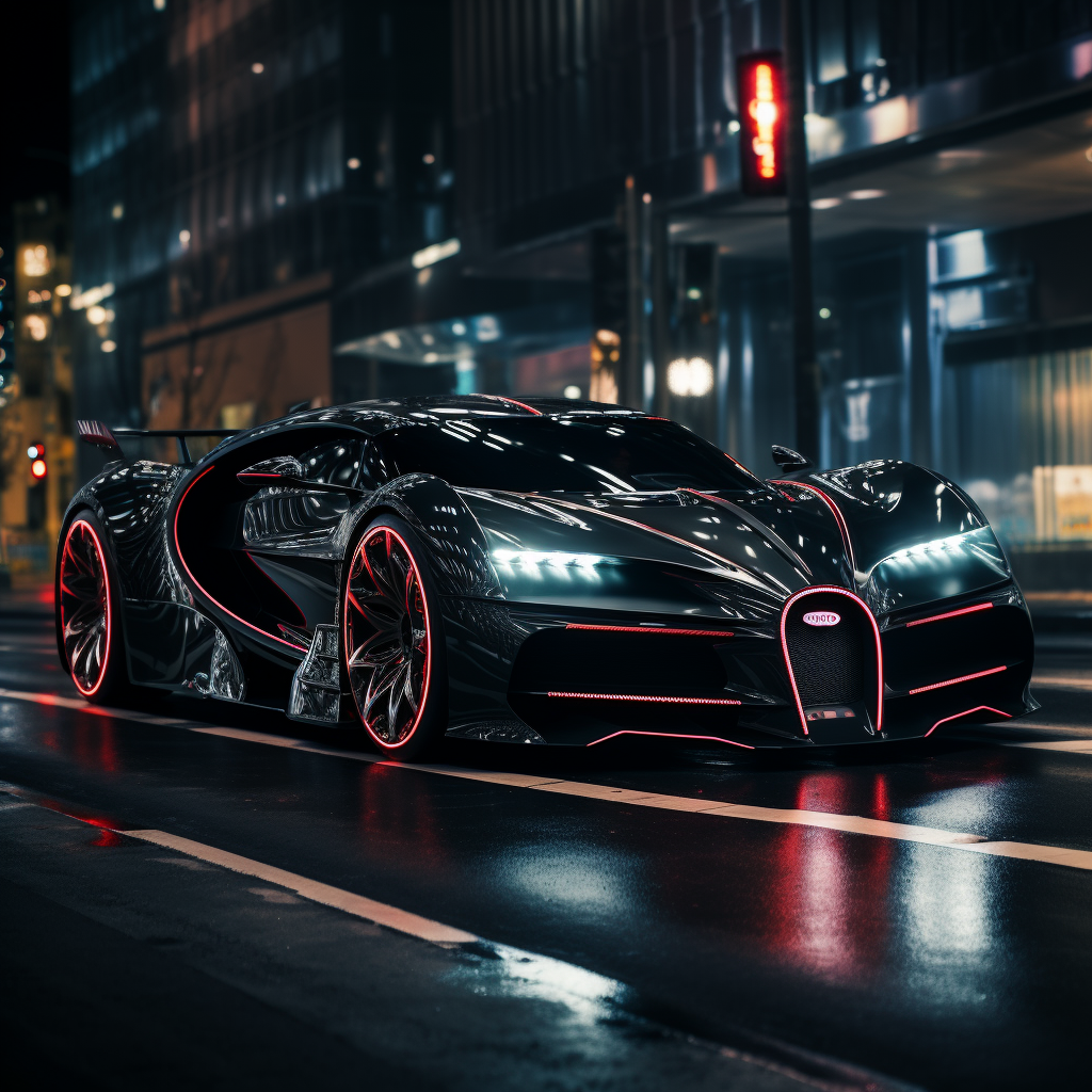 Buggati Supercar at Night