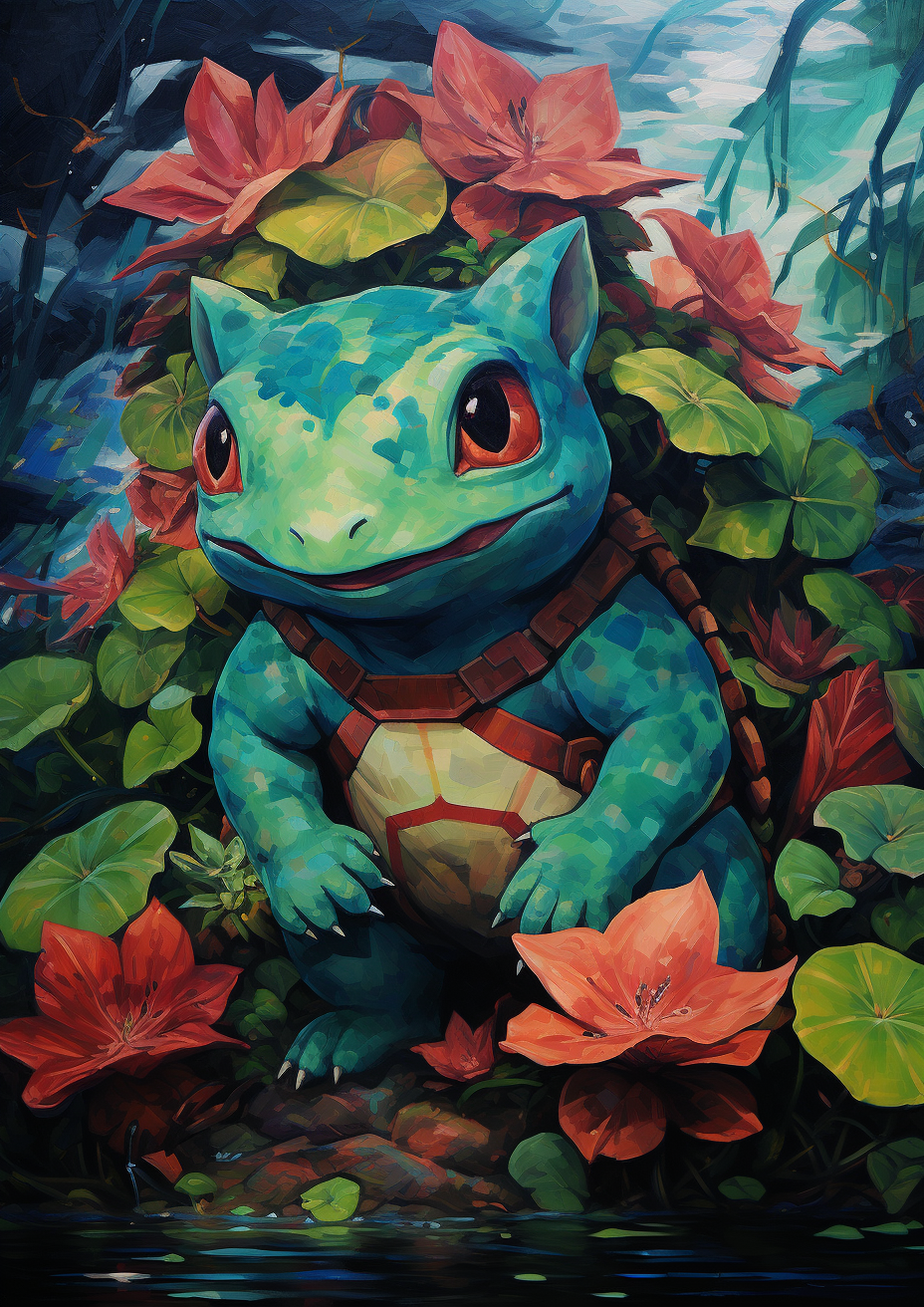 Artistic Bulbasaur in Gauguin Style