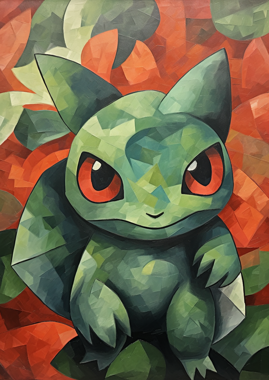 Abstract Bulbasaur in Picasso Style