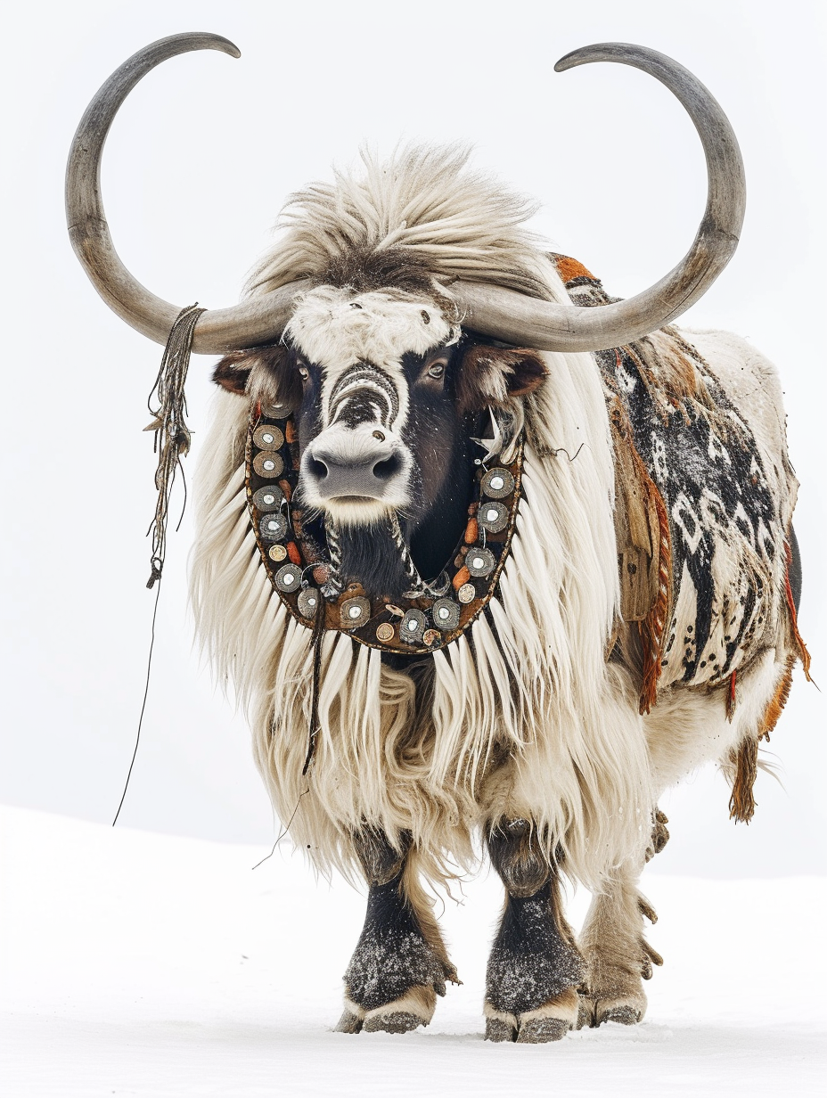 Bulgarian Kukeri on White Background