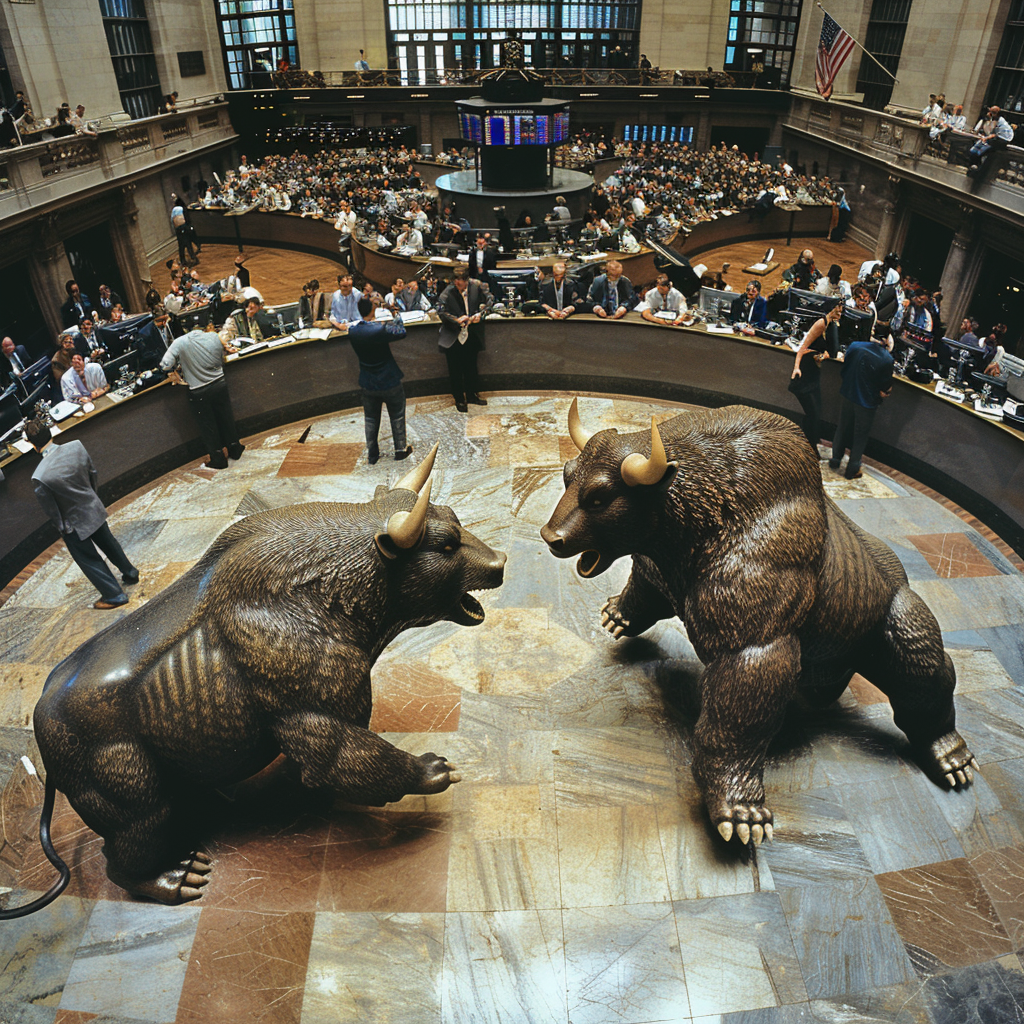 Bull Bear Stock Exchange Fight