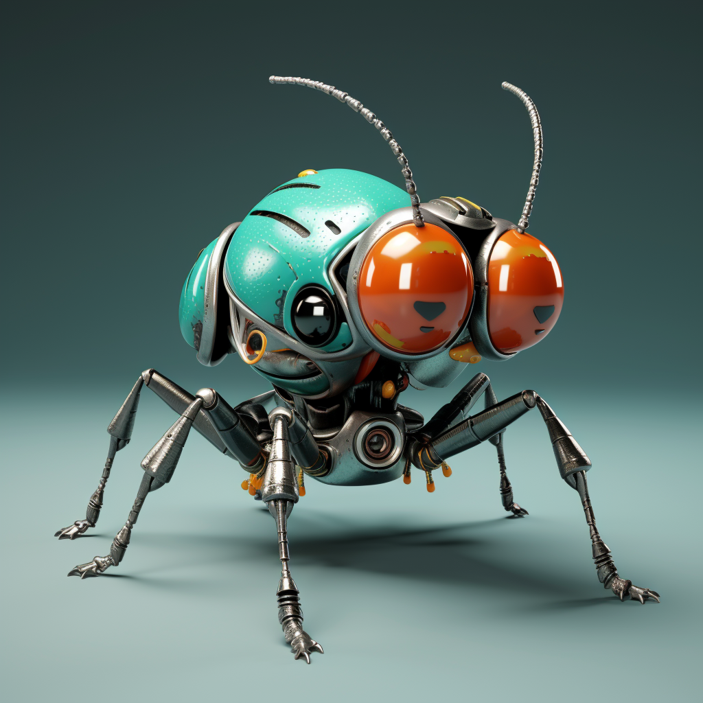 Vibrant Pixar 3D Bullet Ant in Teal and Orange