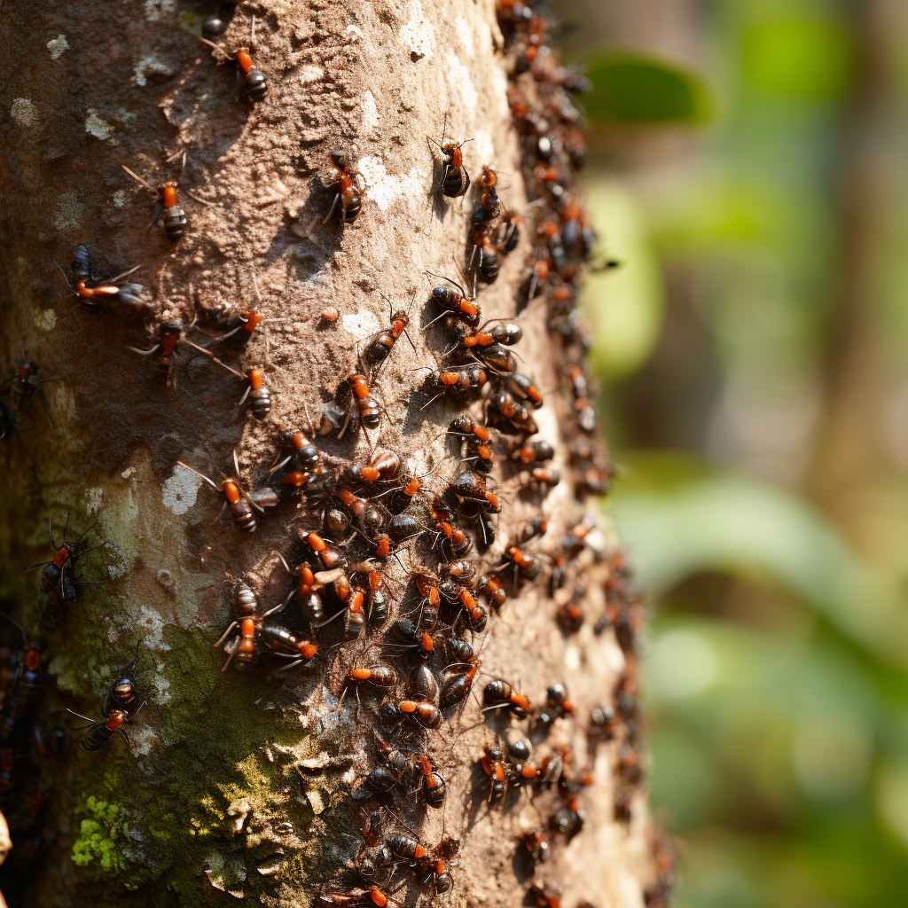 Bullet ants on tree in Amazon