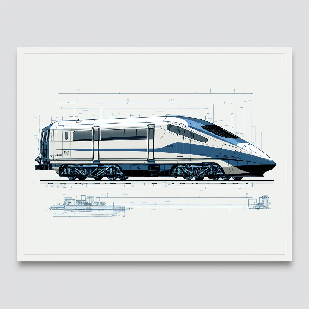 Bullet train blueprint measurements monotone minimal simple