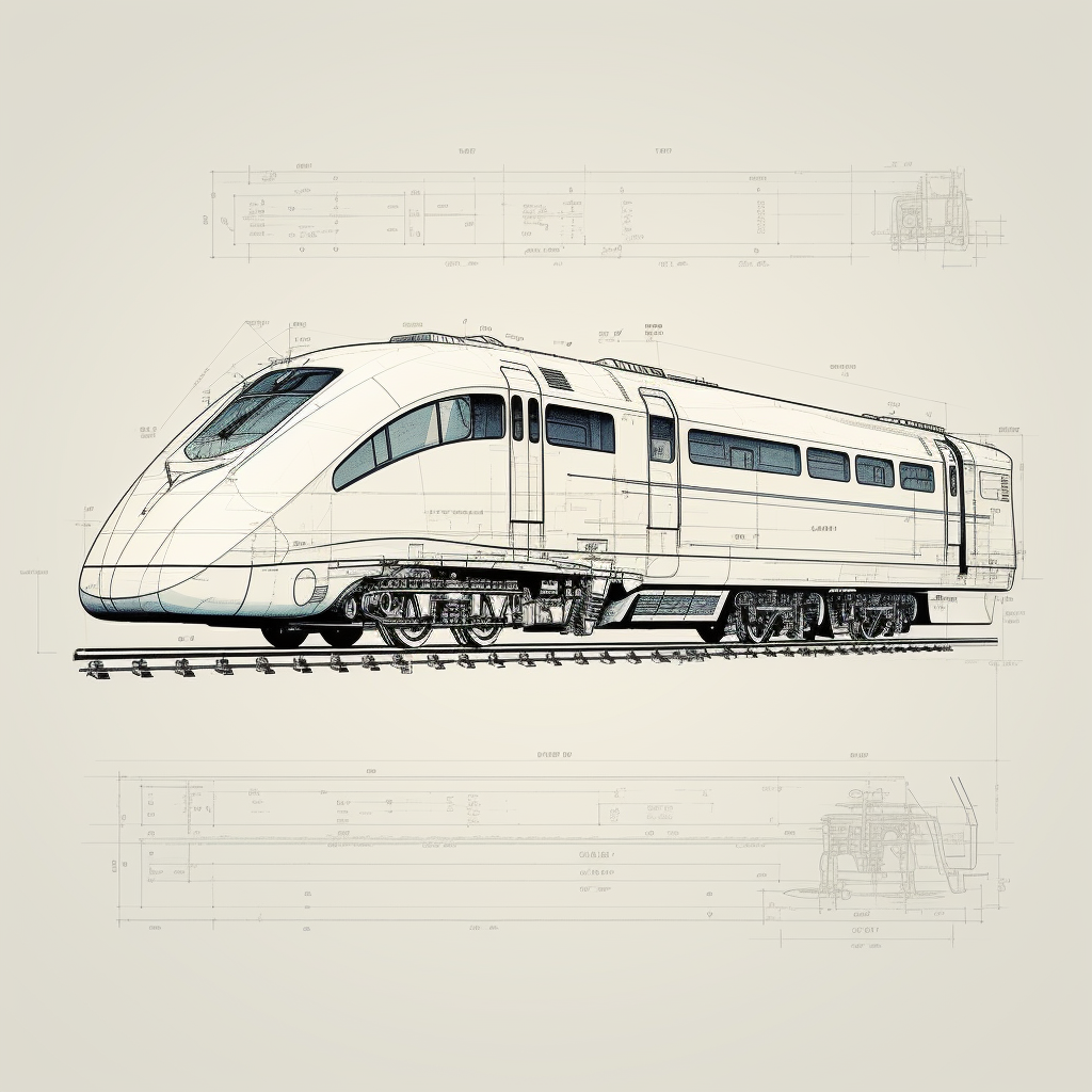 Bullet train side view blueprint