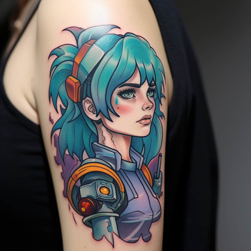 Stylish Bulma Tattoo Design