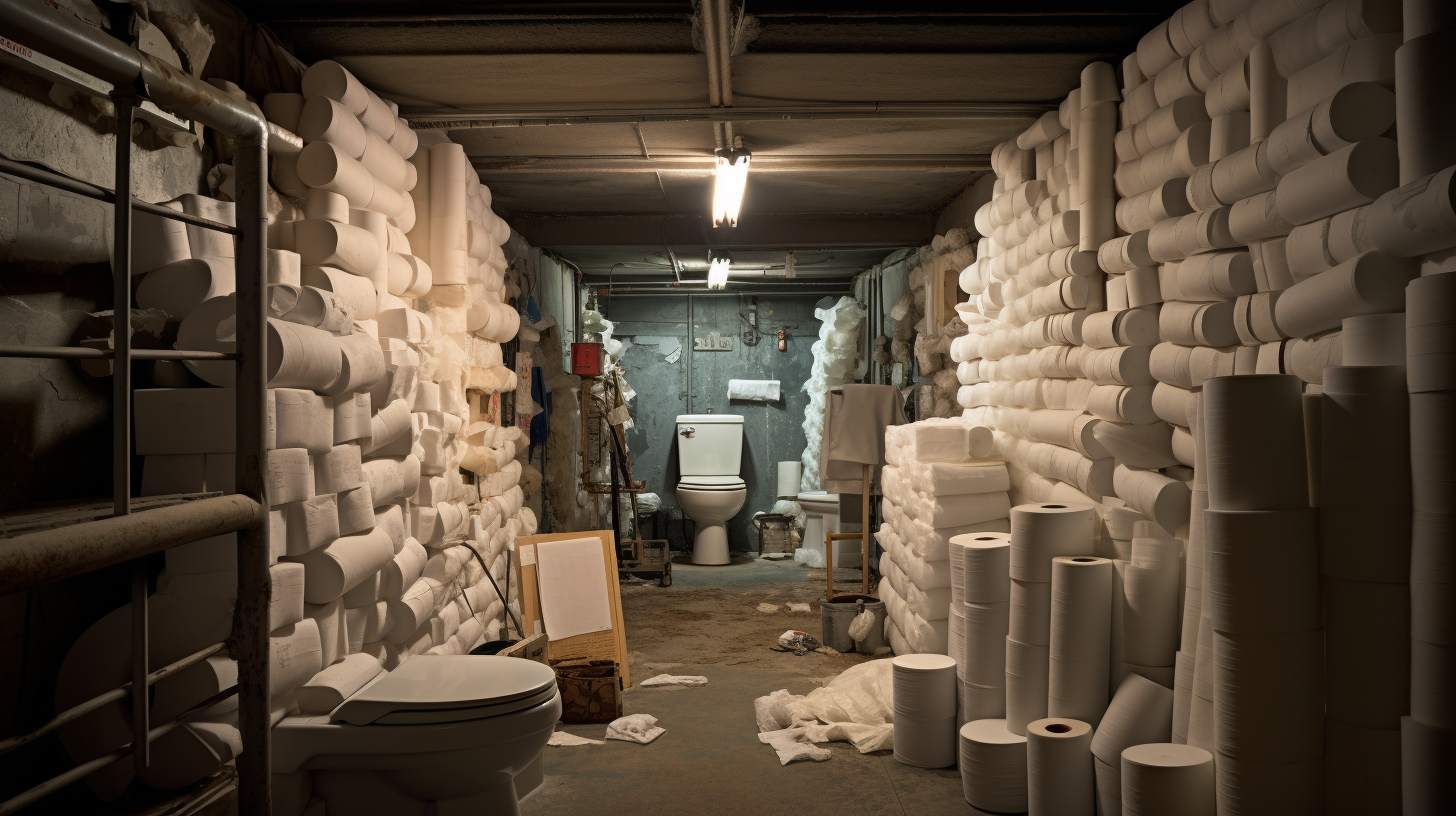 Stockroom with Toilet Tissue and Bourbon