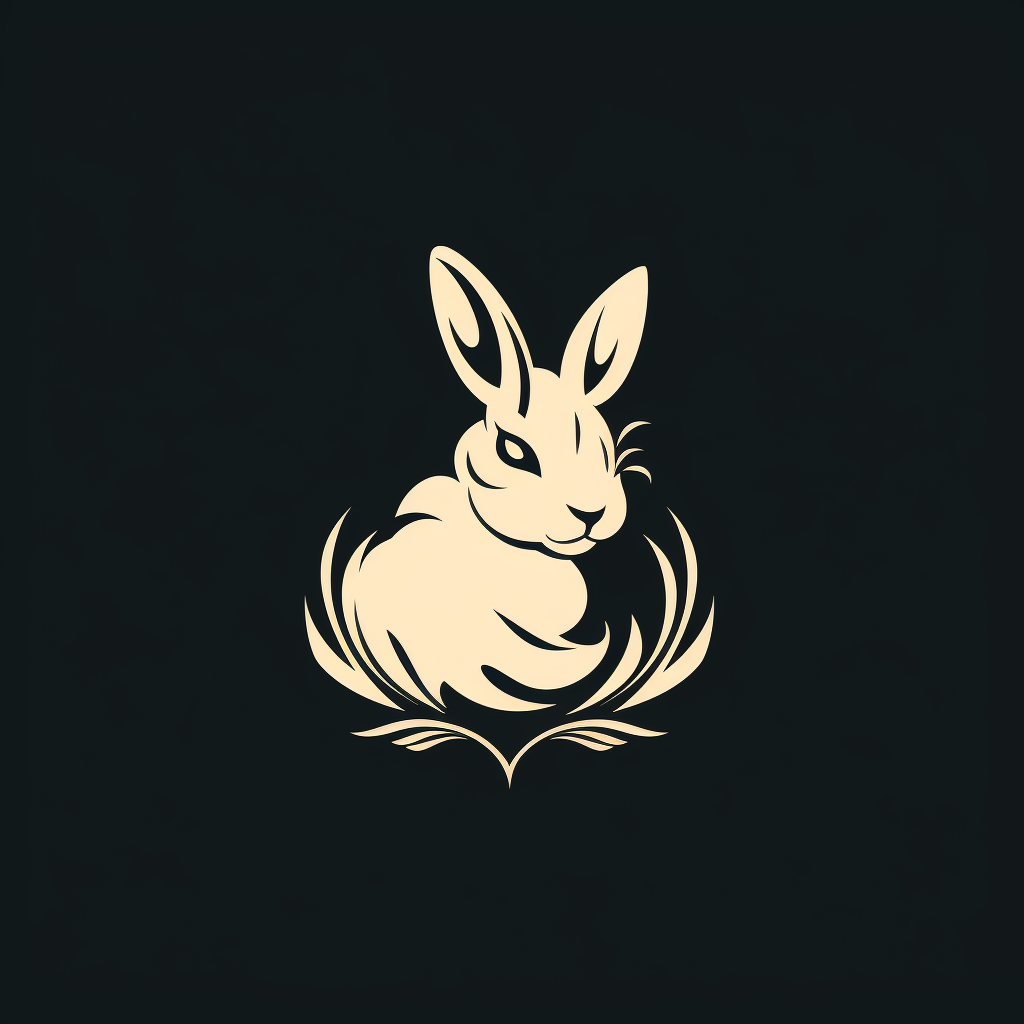 Minimalistic logo of a lop-eared rabbit