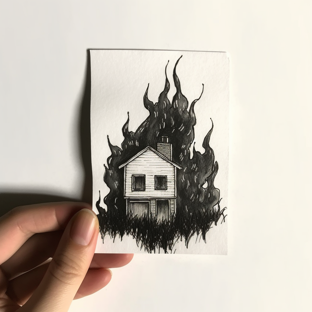 Pencil Art of Burned Home ?