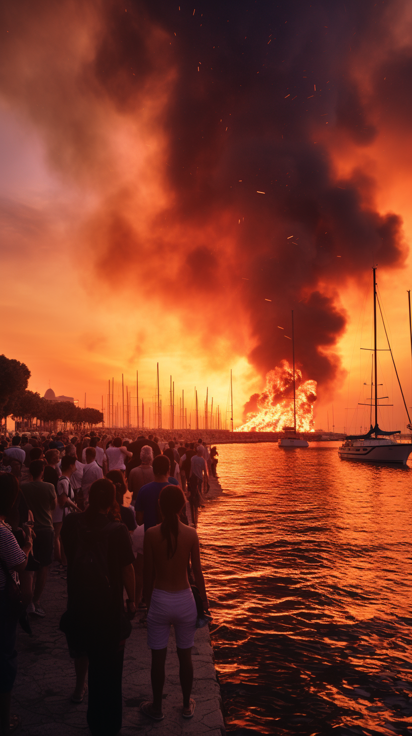 Astonishing Scene of Burning Aidanova at Sunset