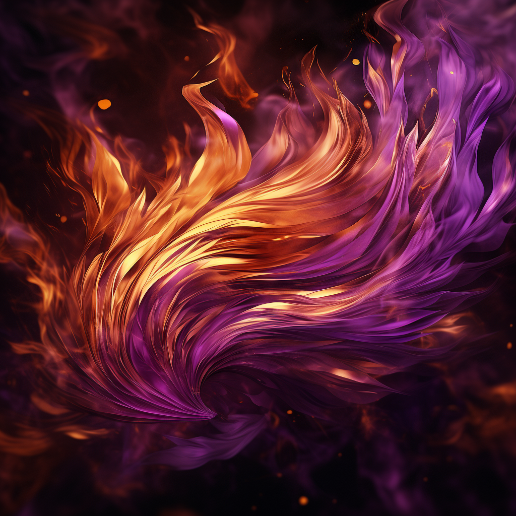 Burning gold purple flame high resolution