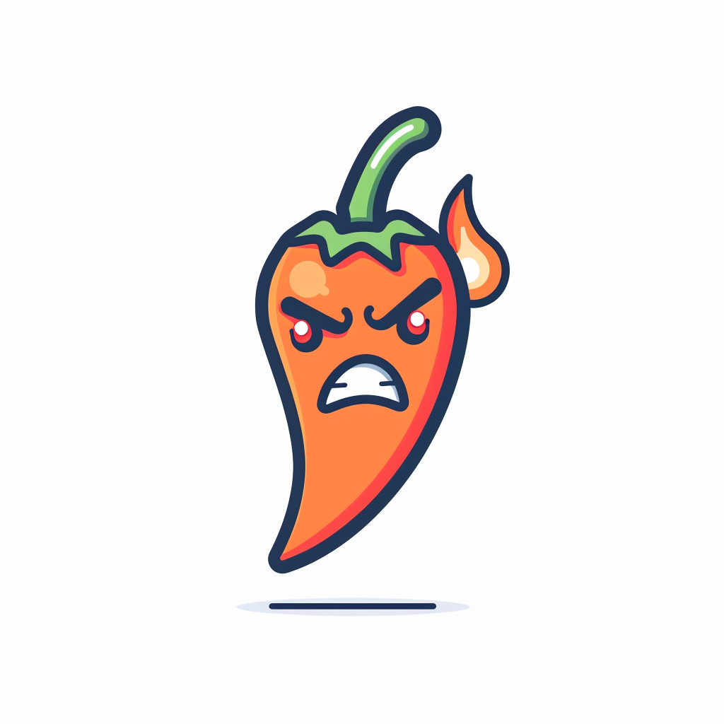 Angry hot pepper cartoon character