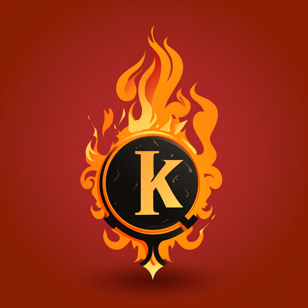 Burning key logo on fire