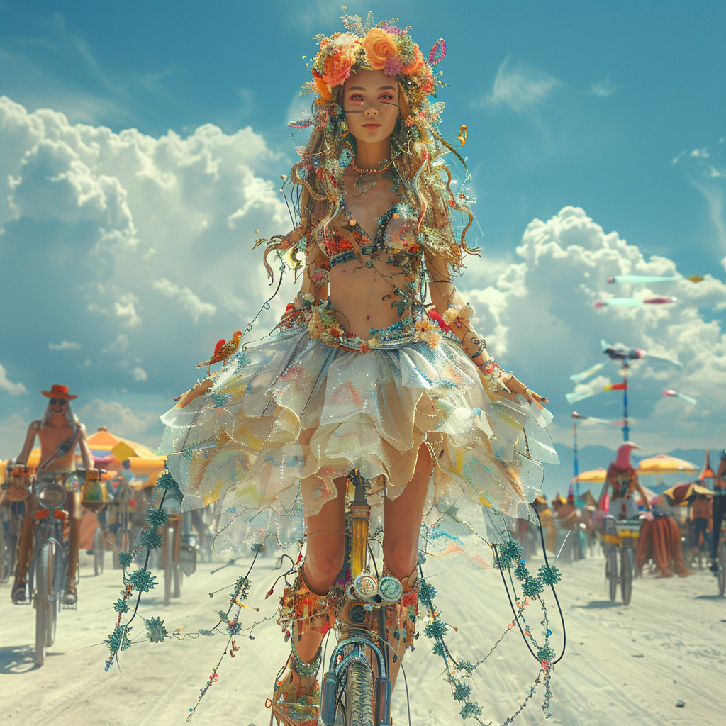 Burning Man Futuristic Art Style