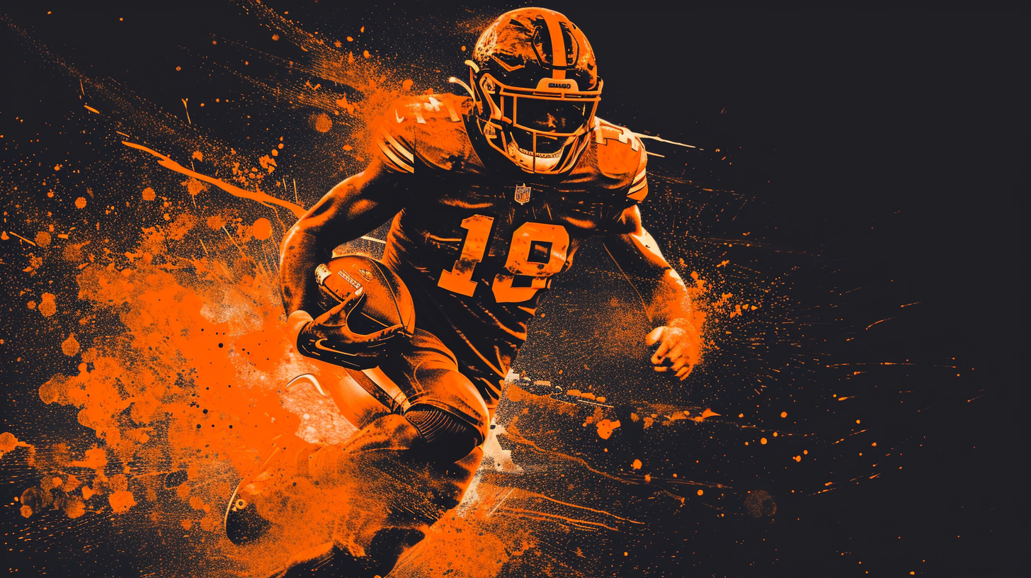 Burnt Orange Vector Logo American Football Player